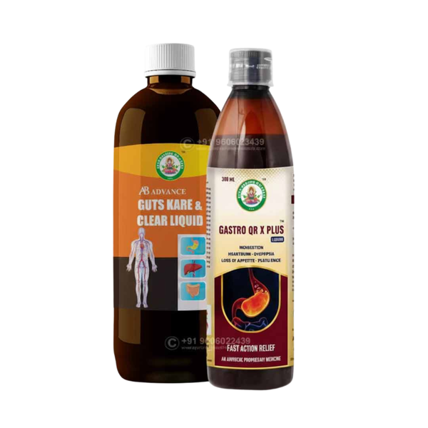 AB Advance Guts Kare & Clear Liquid and Gastro QR X Plus Combo